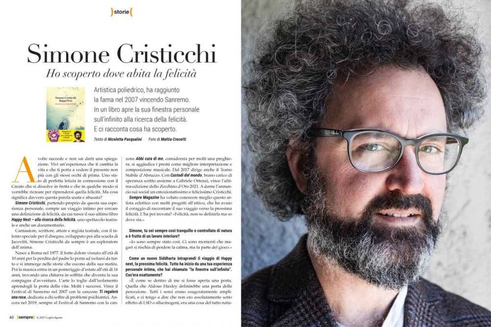 Sempre Magazine 4 2021 Simone Cristicchi