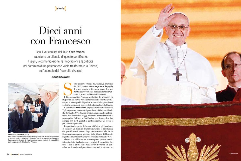 10 anni di Papa Francesco su Sempre Magazine marzo aprile 2023