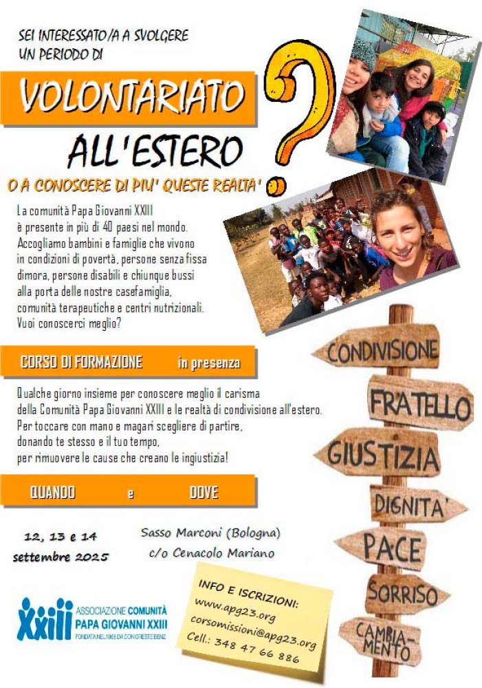 Corso Missioni settembre 2025 Corso missione settembre 2025