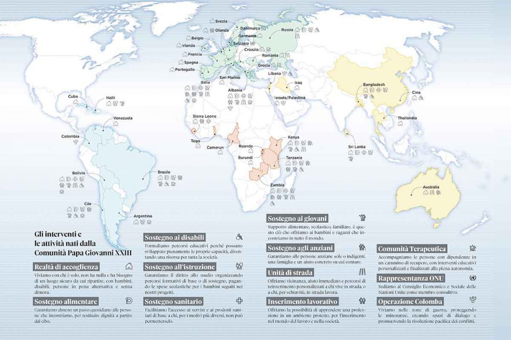 Mappa Apg23 nel mondo 2020