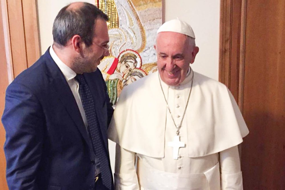 Paolo Borrometi ricevuto da Papa Francesco