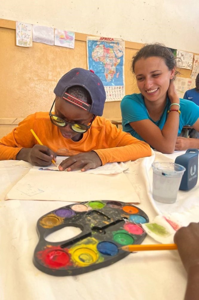 Volontaria a scuola in Zambia