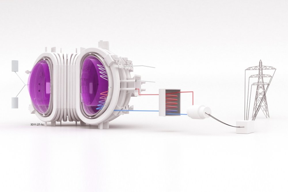 Ipotetico reattore a fusione nucleare alimenta un traliccio