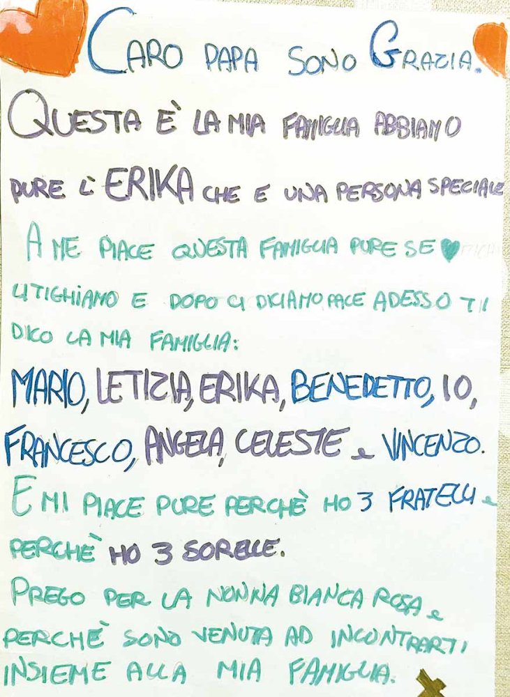 lettera di Grazia per Papa Francesco