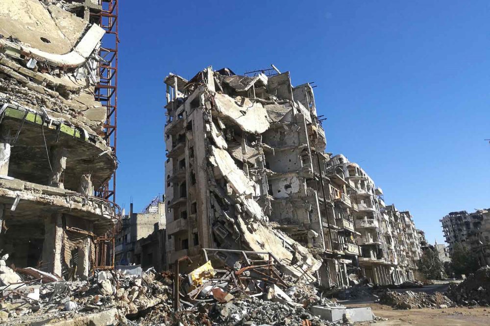 Palazzo devastato dalle bombe in Siria